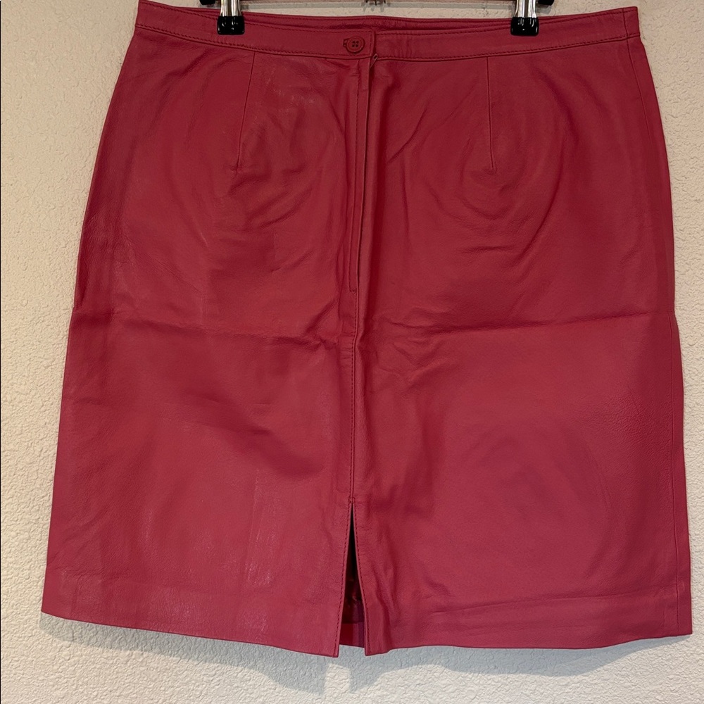 🖤90s Pink Leather mini Skirt‎ - Picture 6 of 8